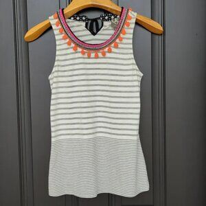 Anthropologie One September striped tunic length boho top size medium